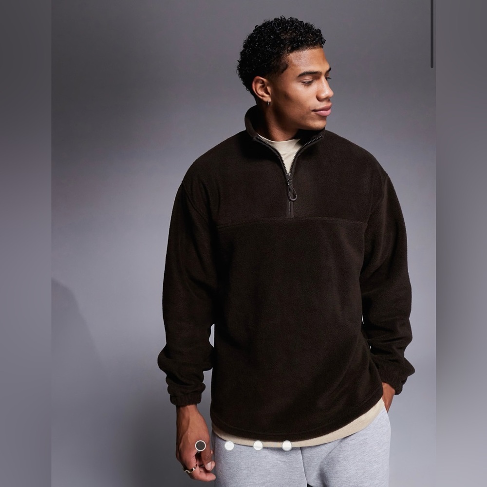 Asos Design Men’s Oversized Half Zip Fleece Sweatshirt